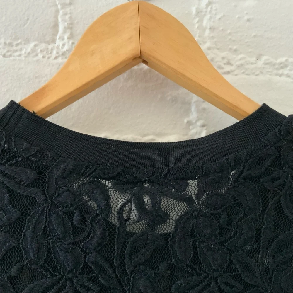A New Day Black Lace Short Sleeve Top Shirt Top Goth Fairy Indie Sexy Size M - Picture 14 of 15